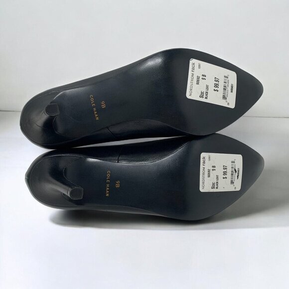 Cole Haan Women's Go-To Park Pumps Black Leather 3" Heel Sz 9 - Picture 4 of 12
